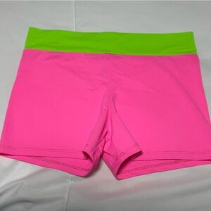Vibrant Pink and Green Athletic Shorts
